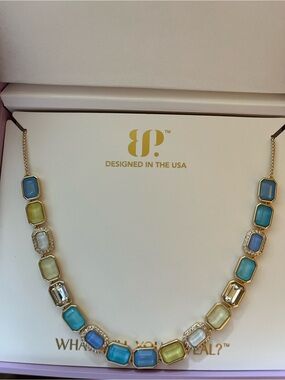 Bomb party summer jewel candy Necklace capri citrus on gold